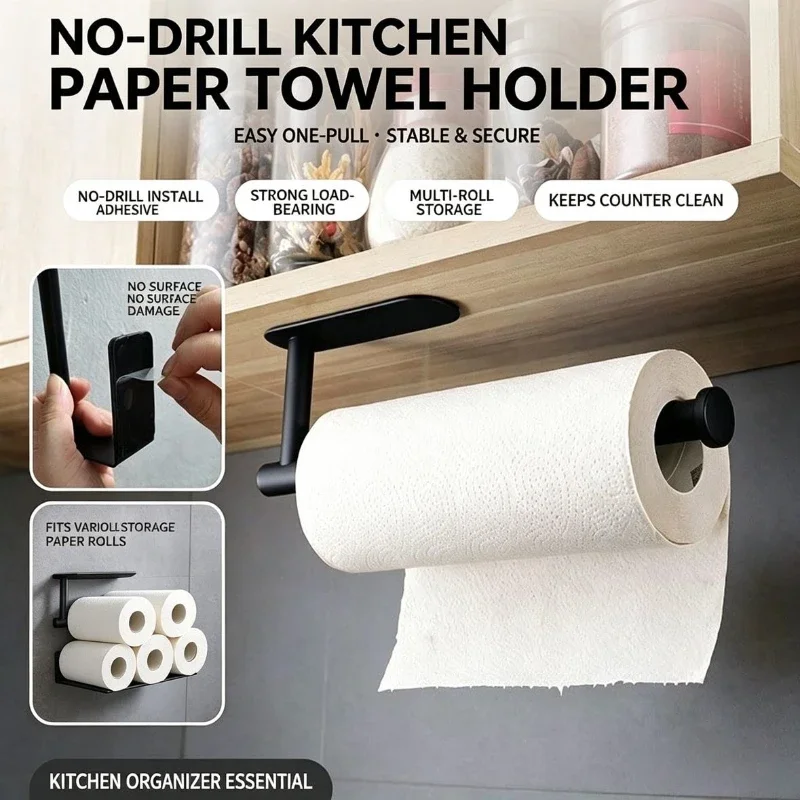 Commercial Kitchen Towels - Paper Roll Holder Towel Rack Hanging