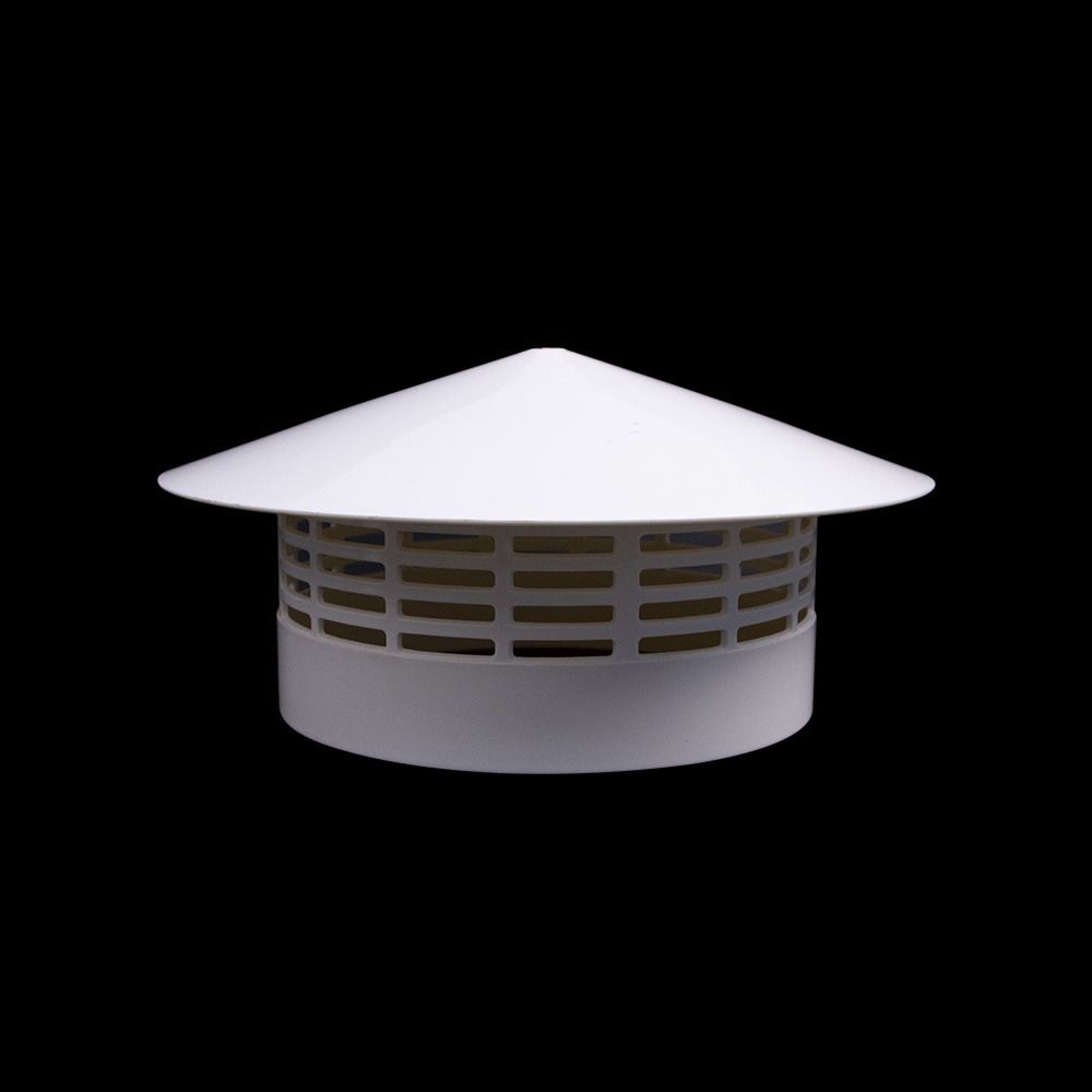 Commercial Exhaust Hood - Durable 75-200mm Ventilated Rain Cap PVC